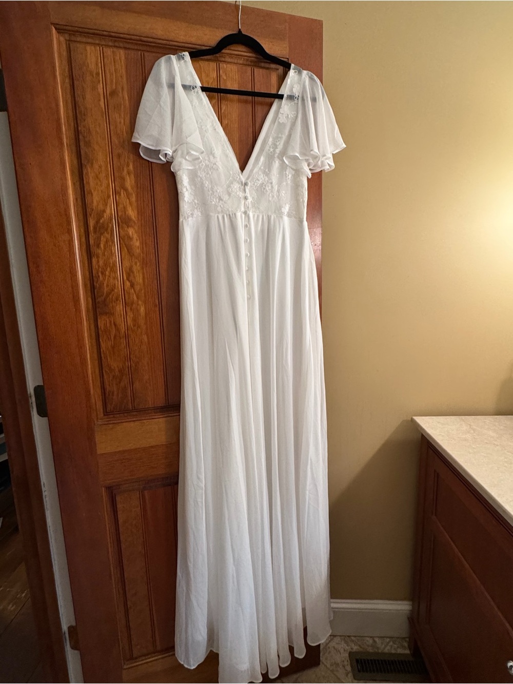 Beautiful Perfection White Flutter Sleeve Embroidered Maxi Dress - Picture 5 of 5